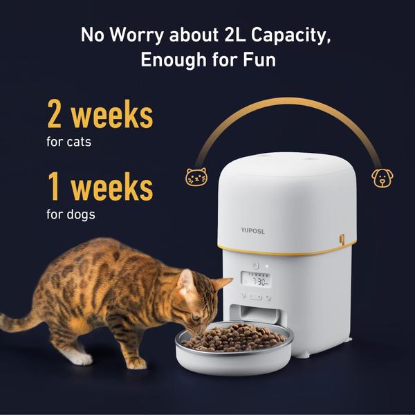 Imagem de Dispensador automático de comida para gatos Yuposl 2L com bateria de 180 dias