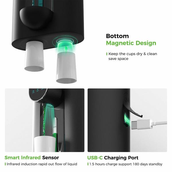 Imagem de Dispensador de enxaguatório bucal Oylik Automatic Touchless 540mL USB Preto