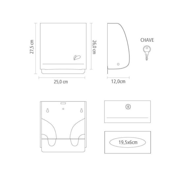 Imagem de Dispensador De Papel Toalha Interfolhas Inox