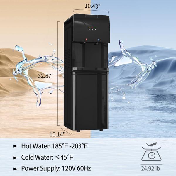 Imagem de Dispensador de refrigerador de água Tehanld Top Loading Hot Cold & Cool