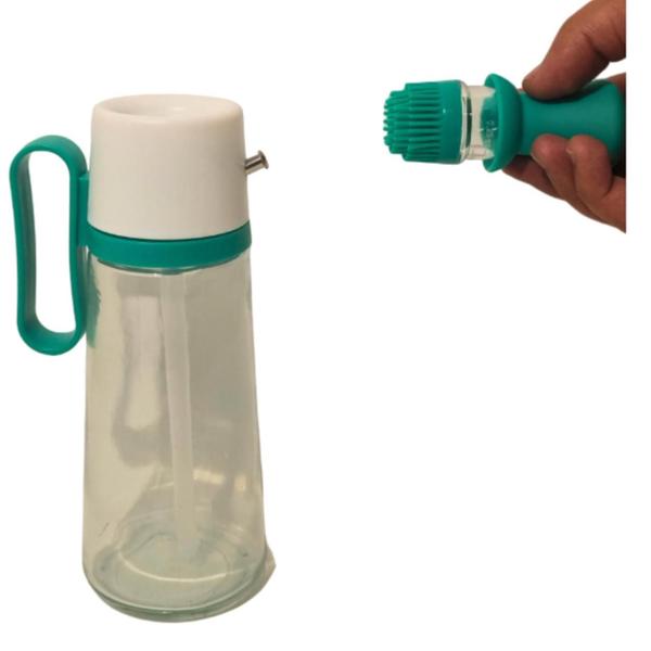 Imagem de Dispenser 2Em1 Azeite Óleo Vidro Silicone 550ml Galheteiro