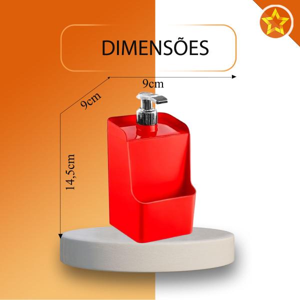 Imagem de Dispenser 500ml  De Plástico Porta Detergente E Esponja Slim