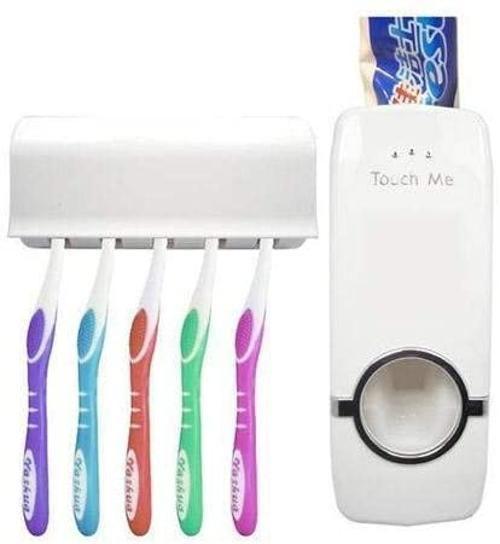 Dispenser Aplicador Creme Dental Pasta Dente Suporte Escovas - Bcs Imagem de Dispenser Aplicador Creme Dental Pasta Dente Suporte Escovas