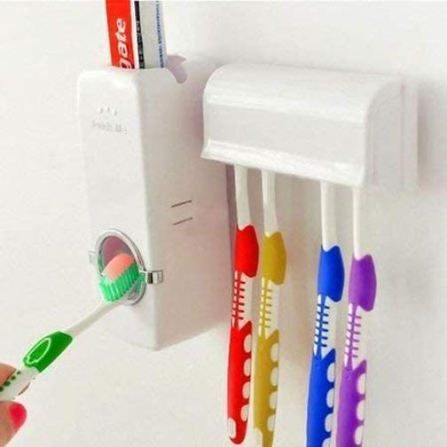Dispenser Aplicador Creme Dental Pasta Dente Suporte Escovas - Bcs Imagem de Dispenser Aplicador Creme Dental Pasta Dente Suporte Escovas
