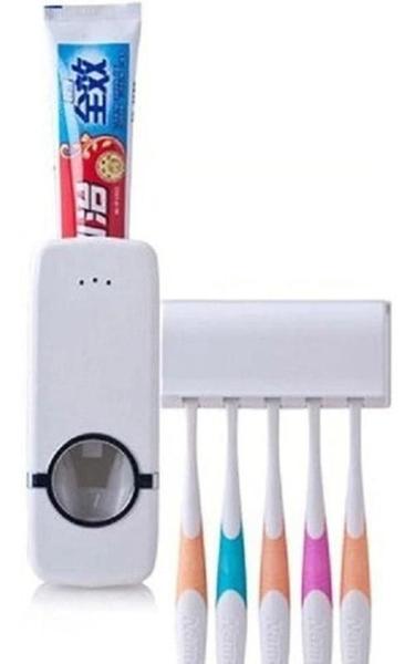 Imagem de Dispenser Aplicador Creme Dental Pasta Dente Suporte Escovas