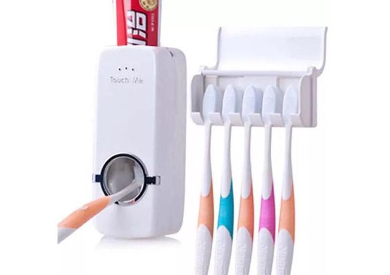 Imagem de Dispenser Aplicador Pasta Dente Creme Dental Escova Suporte