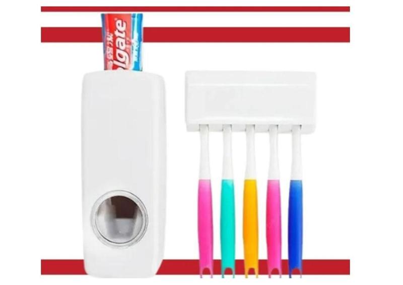 Imagem de Dispenser Aplicador Pasta Dente Creme Dental Escova Suporte