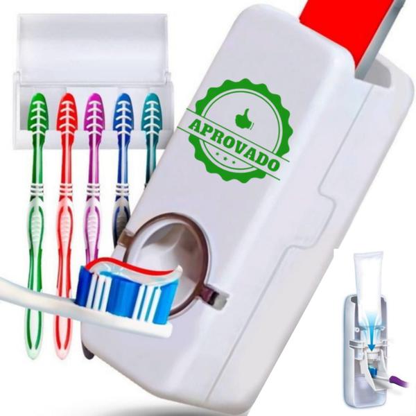 Dispenser Automático Para Pasta De Dente Com Suporte - Touch Me Imagem de Dispenser Automático Para Pasta De Dente Com Suporte