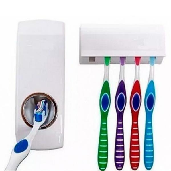 Dispenser Automático Para Pasta De Dente Com Suporte - Touch Me Imagem de Dispenser Automático Para Pasta De Dente Com Suporte