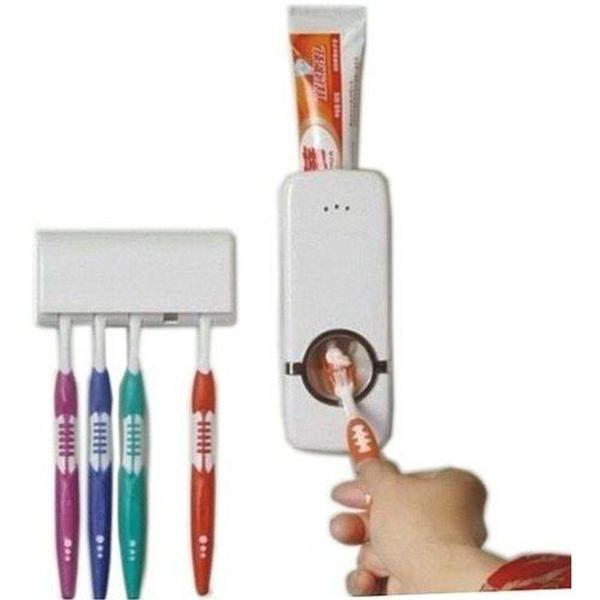 Dispenser Automático Pasta De Dente Suporte Escovas Banheiro - Cn Spimport - OU Imagem de Dispenser Automático Pasta De Dente Suporte Escovas Banheiro - Cn Spimport - OU