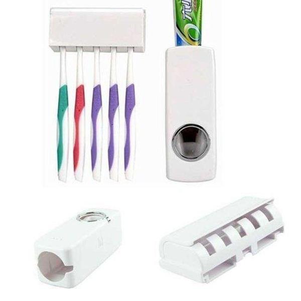 Dispenser Automático Pasta De Dente Suporte Escovas Banheiro - Cn Spimport - OU Imagem de Dispenser Automático Pasta De Dente Suporte Escovas Banheiro - Cn Spimport - OU