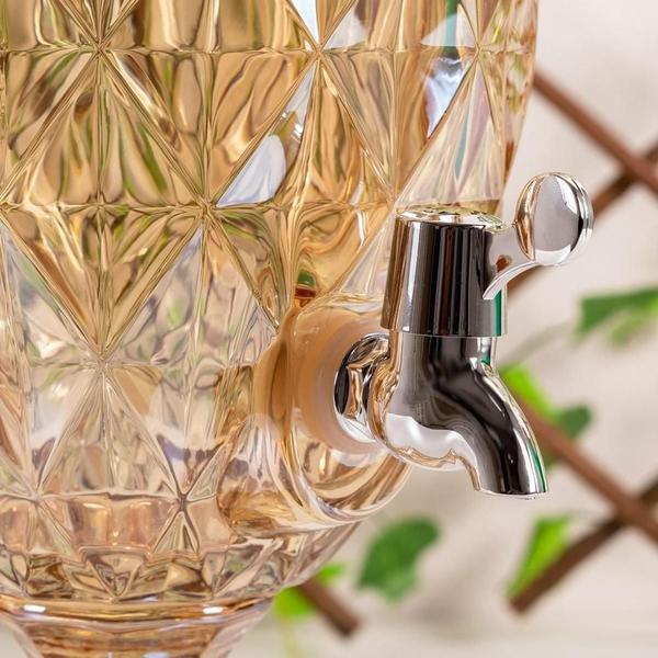 Dispenser bebidas luxo suqueira cristal 3 litros dourado - FAÇA E RESOLVA Imagem de Dispenser bebidas luxo suqueira cristal 3 litros dourado