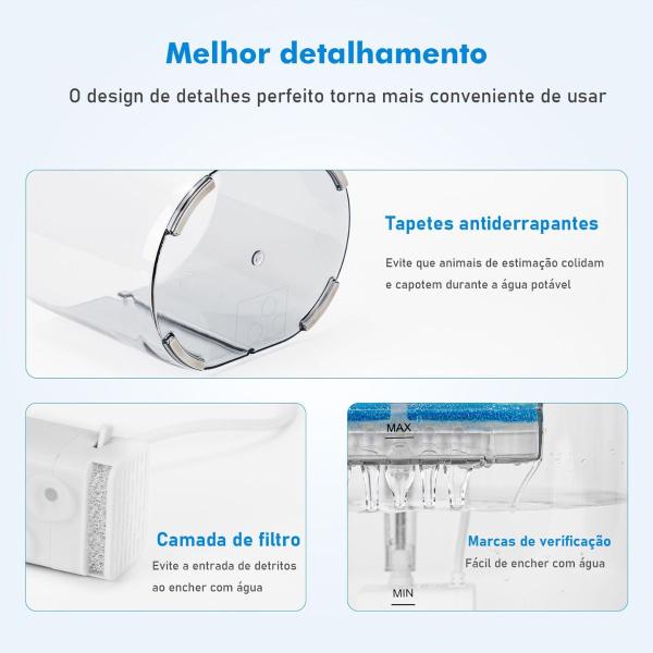 Imagem de Dispenser De Água Para Pets  Automatico Resistente e USB e Silencioso