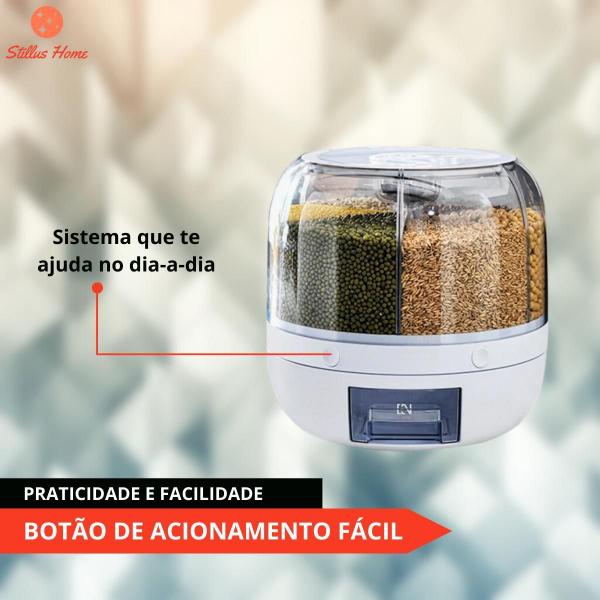 Imagem de Dispenser De Alimentos Giratório 6 Divisões Cereais E Grãos