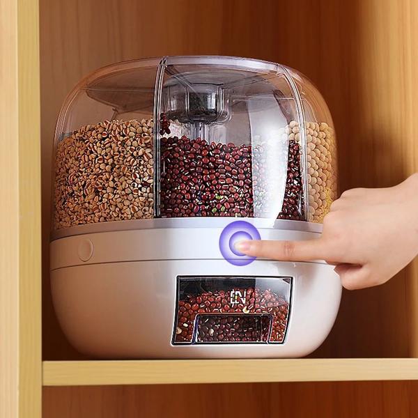 Imagem de Dispenser De Alimentos Giratório Com 6 Divisões Rotativo De 360 Graus