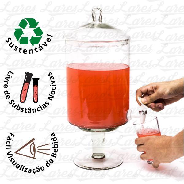 Dispenser de bebidas de vidro 3 litros com torneira - MISTRAL/CAROLINA LIZ Imagem de Dispenser de bebidas de vidro 3 litros com torneira