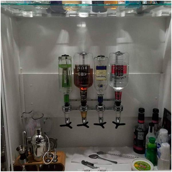 Imagem de Dispenser de Bebidas Dispensador Dosador De Parede 4 Garrafas