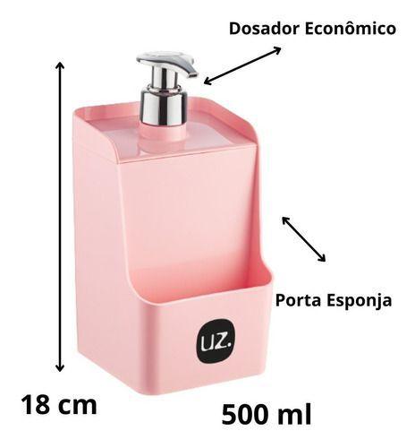 Imagem de Dispenser de Pia Econômico com Porta Esponja Rosa UZ