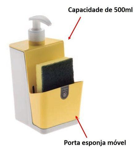Imagem de Dispenser Detergente E Esponja - Crippa Cor Branco-amarelo