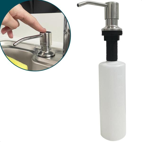 Imagem de Dispenser Detergente Polido Inox 304 Bancada 350Ml Cozinha