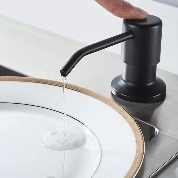 Dispenser Dosador Embutir Sabao Pia Detergente Liquido Cuba Bancada Banheiro Cozinha Limpeza Lavatorio Higiene Casa Bar Restaurante - LEVA PRA MALHAR Imagem de Dispenser Dosador Embutir Sabao Pia Detergente Liquido Cuba Bancada Banheiro Cozinha Limpeza Lavatorio Higiene Casa Bar Restaurante