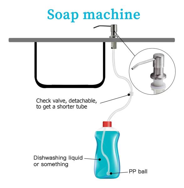Imagem de Dispenser Dosador Mangueira Embutir Cuba Suporte Pia Galao Flexivel Cozinha Banheiro Tanque Sabao Detergente Liquido