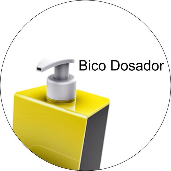 Imagem de Dispenser Dosador Para Detergente e Porta Esponja - Amarelo/Chumbo