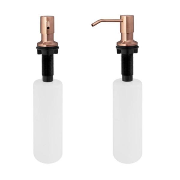 Imagem de Dispenser e Dosador de cozinha sabão liquido para bancada embutir Rose Gold 500ml - Westing by Bsmix