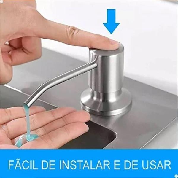 Dispenser Embutir Detergente Sabão Líquido Cozinha Banheiro - Lorben Imagem de Dispenser Embutir Detergente Sabão Líquido Cozinha Banheiro