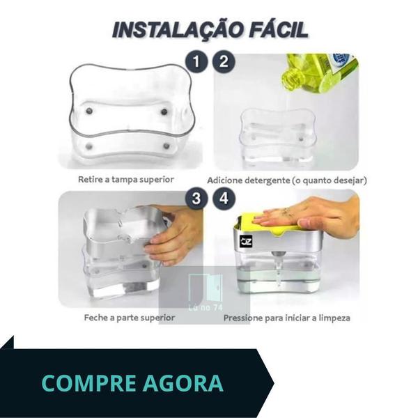 Imagem de Dispenser Inteligente Porta Detergente Com Bucha De