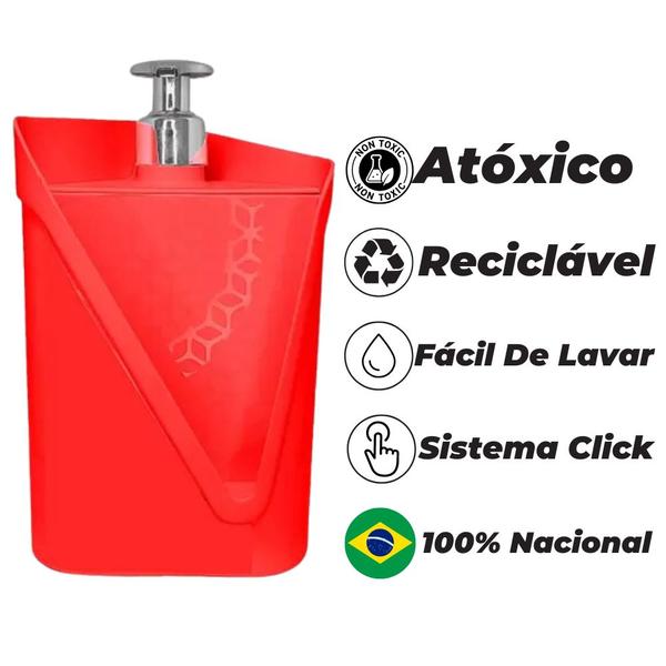 Imagem de Dispenser Organizador De Pia Porta Detergente Esponja Click 500ml