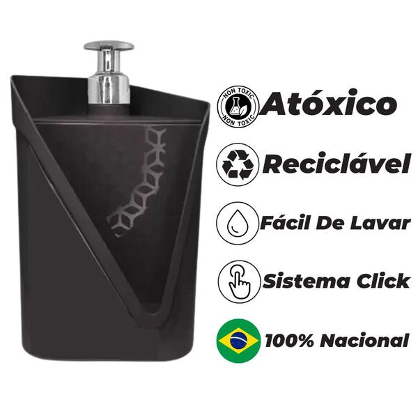 Imagem de Dispenser Organizador De Pia Porta Detergente Esponja Click 500ml