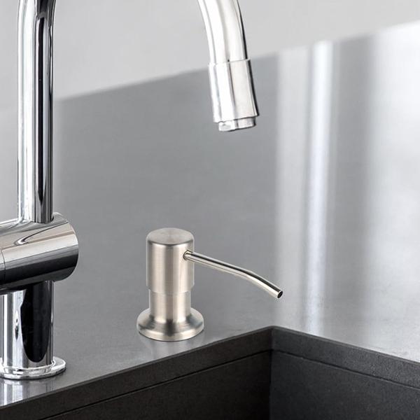 Dispenser para Embutir Detergente Inox Porta Sabonete Líquido Pia 350ml - Clink Imagem de Dispenser para Embutir Detergente Inox Porta Sabonete Líquido Pia 350ml