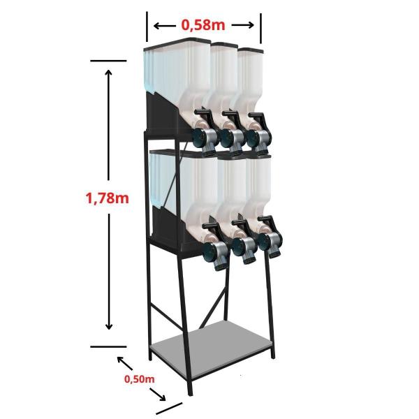 Imagem de Dispenser Para Ração Grãos e Cereais 6 Módulos 35L