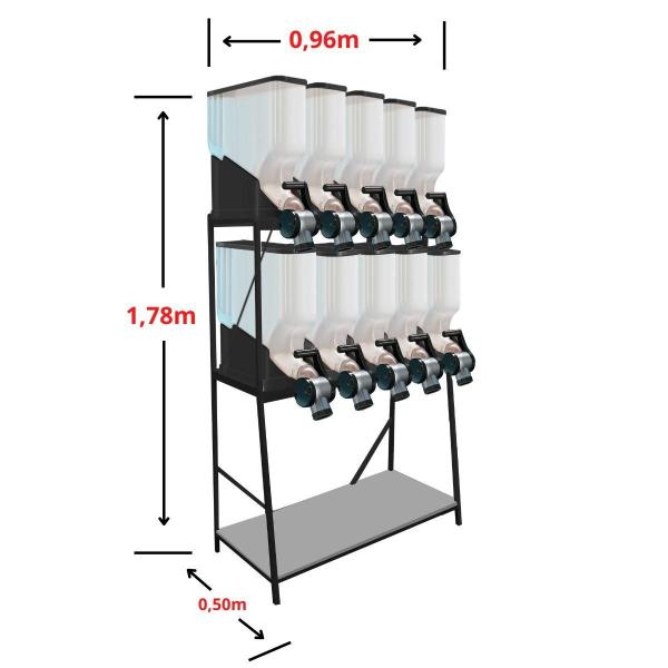 Imagem de Dispenser Porta Armazenamento Cereais Ração 10 Módulos 35L