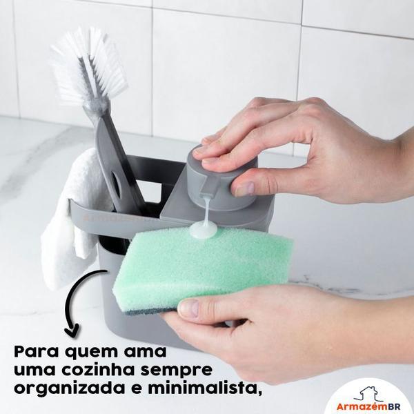 Imagem de Dispenser Porta Detergente Líquido Organizador Pia Esponja Cozinha - DT 550 Ou