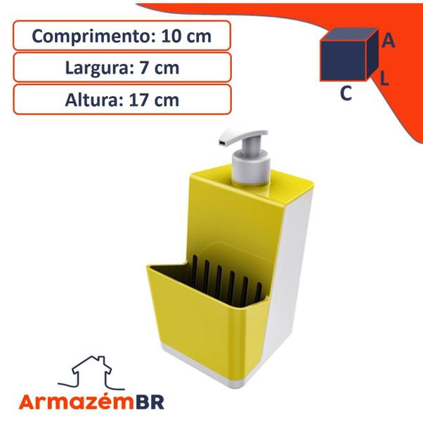 Imagem de Dispenser Porta Detergente Lixeira 5L Cozinha Pia - Preto