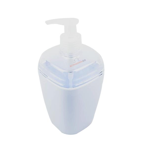 Imagem de Dispenser Porta Sabonete Líquido 400ml Saboneteira Sabão Pia Banheiro Lavabo Branco - AMZ