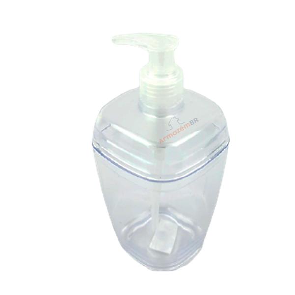 Imagem de Dispenser Porta Sabonete Líquido 400ml Saboneteira Sabão Pia Banheiro Lavabo Transparente - AMZ