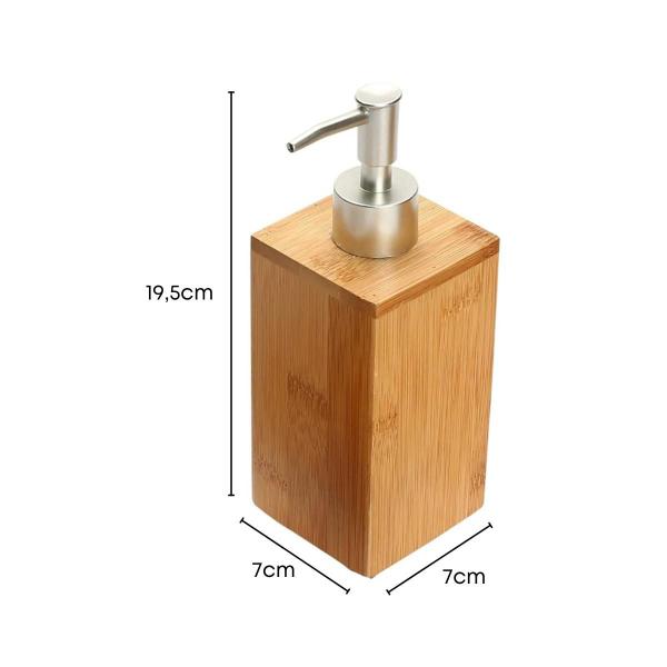 Dispenser Porta Sabonete Líquido Em Bambu De Luxo Banheiro Yoi Imagem de Dispenser Porta Sabonete Líquido Em Bambu De Luxo Banheiro Yoi