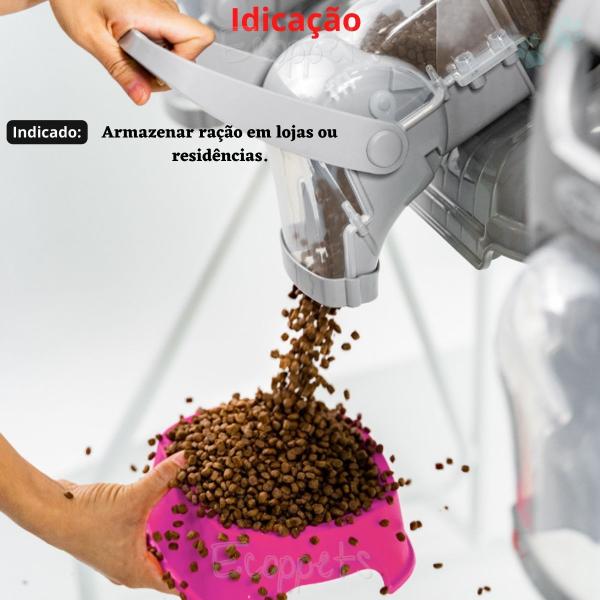 Dispenser Pro Armazenador De Ração Unitário 18l C/ Fixador - Plast Pet Imagem de Dispenser Pro Armazenador De Ração Unitário 18l C/ Fixador