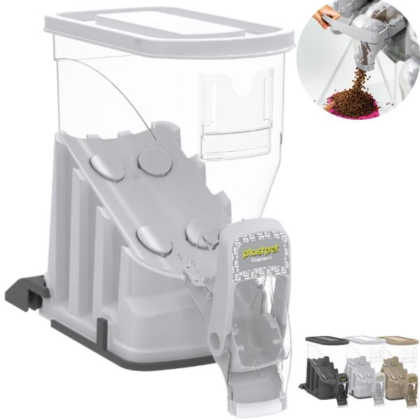 Dispenser Pro Armazenador De Ração Unitário 18l C/ Fixador - Plast Pet Imagem de Dispenser Pro Armazenador De Ração Unitário 18l C/ Fixador