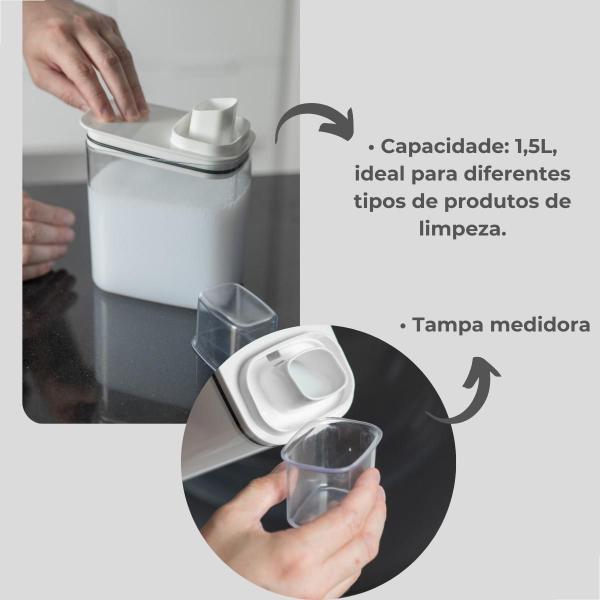 Imagem de Dispenser Sabão Amaciante Dosador Lavanderia Flow 1,5 Chumbo