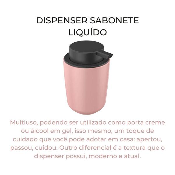 Imagem de Dispenser Sabonete Líquido Osaka Esmalte Rosa Banheiro Yoi