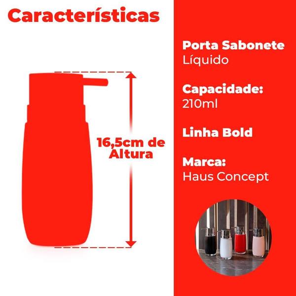 Imagem de Dispenser Sabonete Líquido Preto Bold 210ml 2 peças - Haus Concept 57722/800