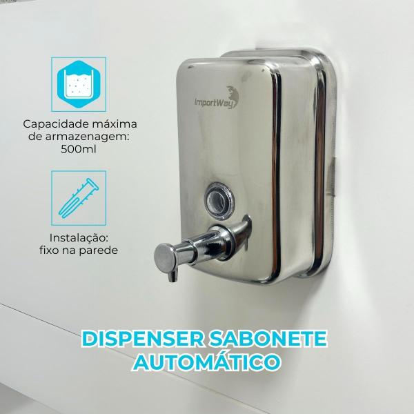 Imagem de Dispenser Sabonete Manual 500ml Inox