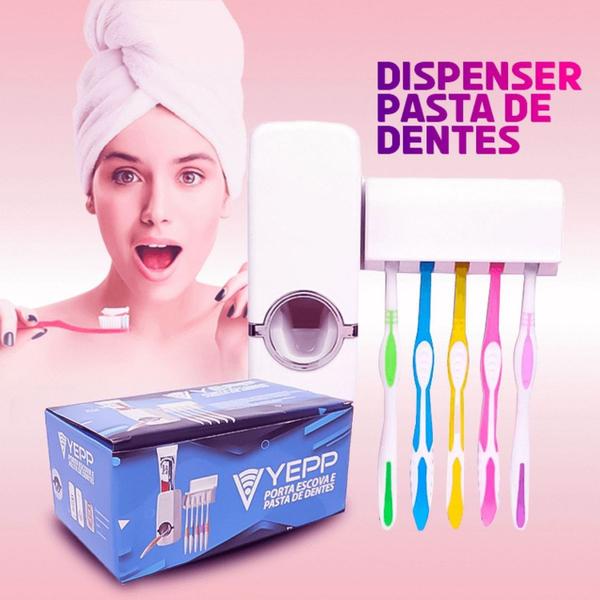 Imagem de Dispenser Suporte Creme Dental Pasta De Dente Porta Escova