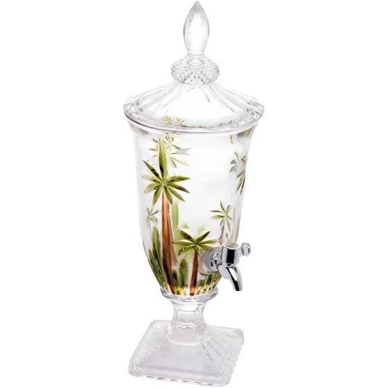 Dispenser Suqueira De Cristal 2 Litros Ecológico Com Pé E Tampa Decorada Palm Tree Handpaint Wolff Imagem de Dispenser Suqueira De Cristal 2 Litros Ecológico Com Pé E Tampa Decorada Palm Tree Handpaint Wolff