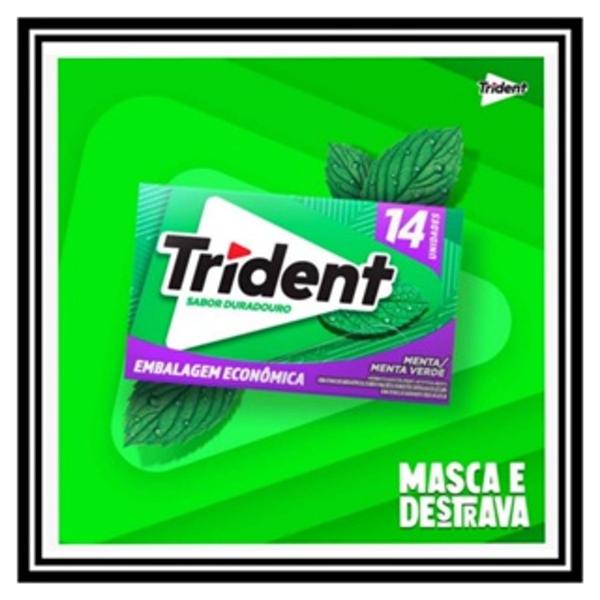 Imagem de Display (c/ 12 un) Goma De Mascar Chiclete Trident Menta Verde Com 14 Unidades 25.2g