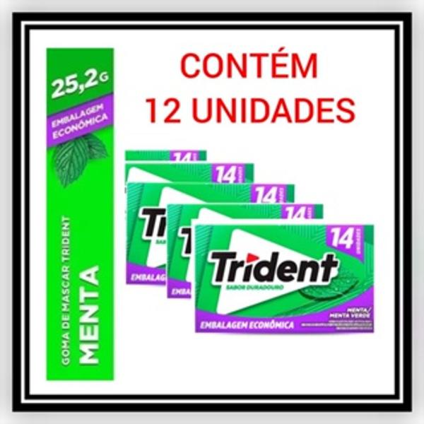 Display (c/ 12 un) Goma De Mascar Chiclete Trident Menta Verde Com 14 Unidades 25.2g Imagem de Display (c/ 12 un) Goma De Mascar Chiclete Trident Menta Verde Com 14 Unidades 25.2g